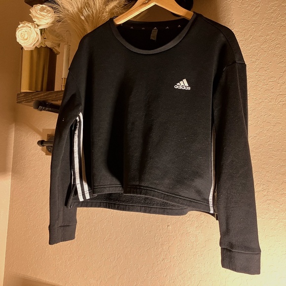 ADIDAS LONG SLEEVE BLACK TOP - Picture 1 of 2